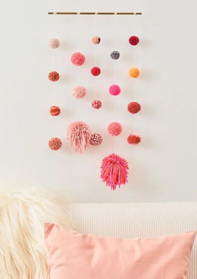 DIY Colorful Pom-Pom Wall Hanging