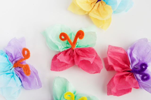 Tissue paper butterflies