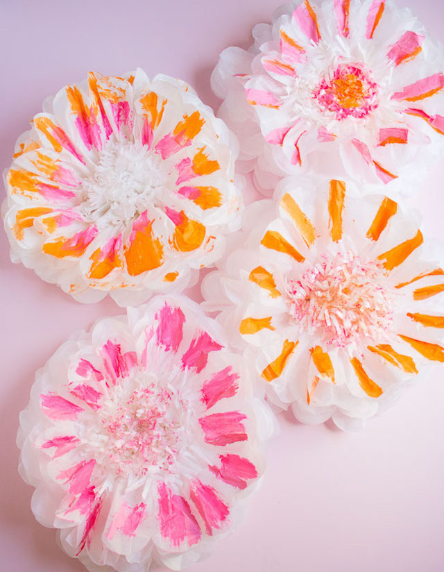 Painted paper flowers