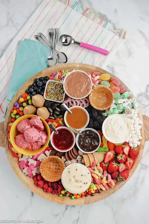 Ice cream dessert board