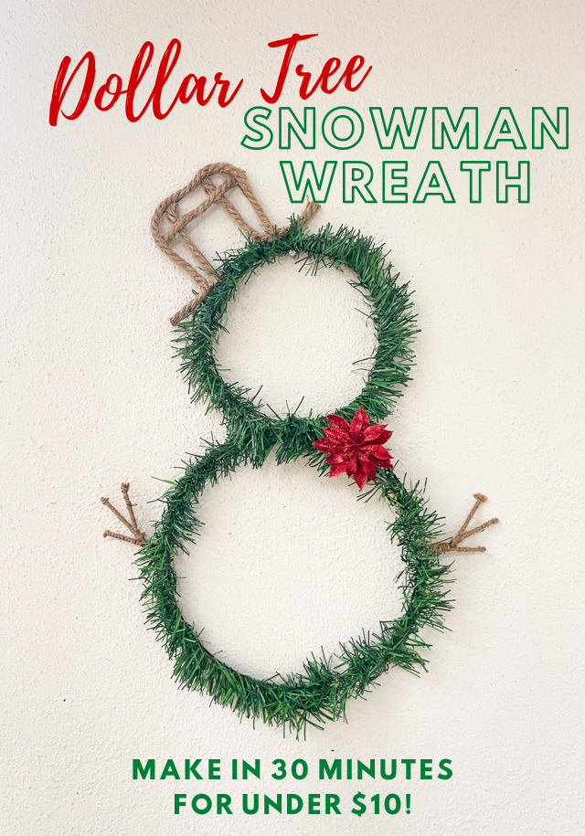 The CUTEST Dollar Tree Snowman Wreath!