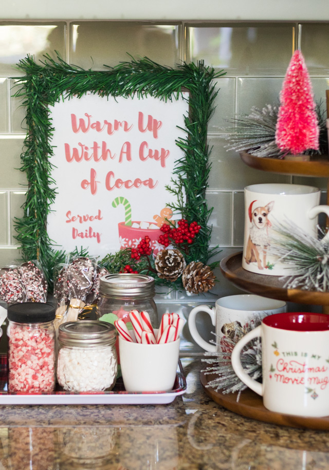 Hot chocolate station in kitchen