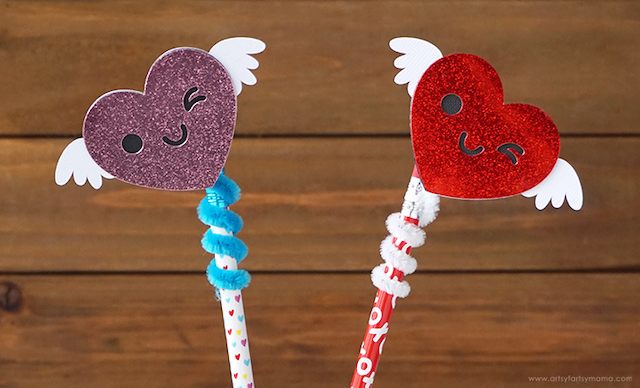 Valentines cricut pencil toppers