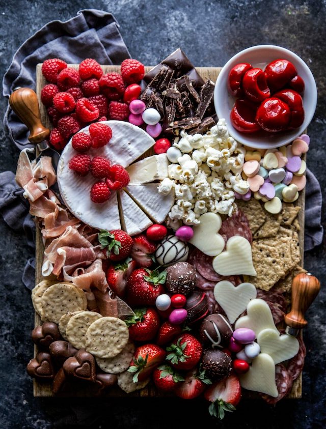 Valentine's day charcuterie board