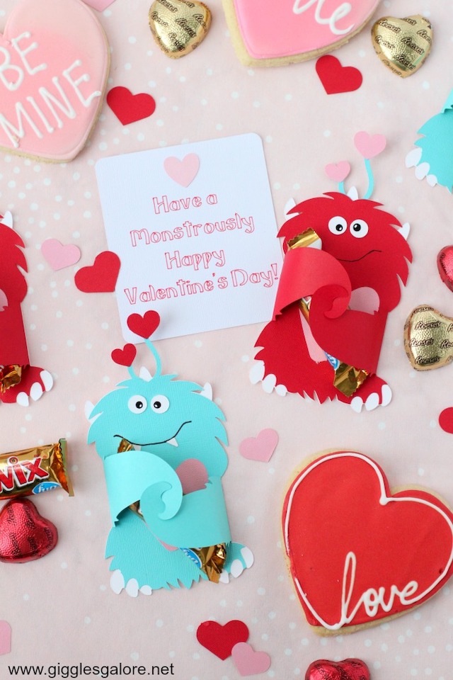 Valentines Monster Candy Card 