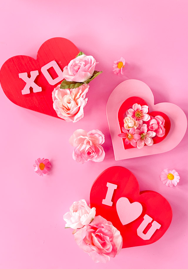 valentine heart flowers craft