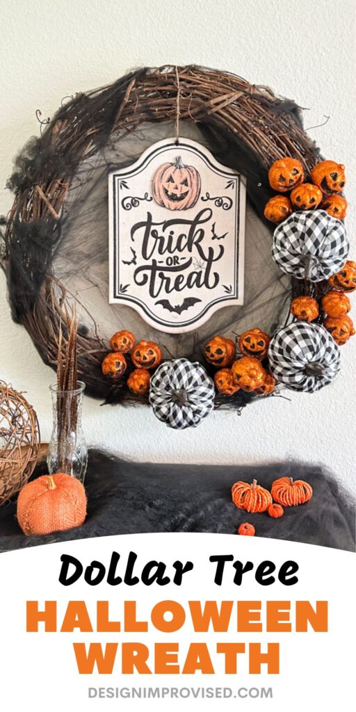 DIY dollar store halloween wreath