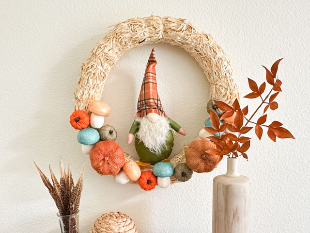 The Cutest DIY Fall Gnome Wreath - Design Improvised