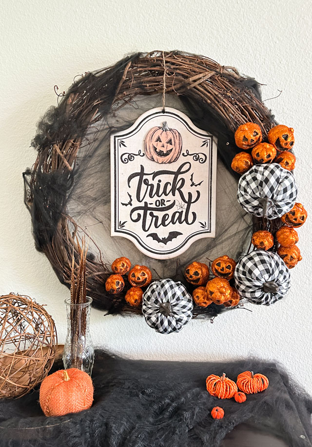 Spooky Dollar Tree Pumpkin Wreath!