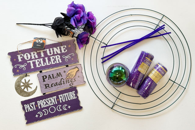 Dollar Tree Halloween Wreath supplies