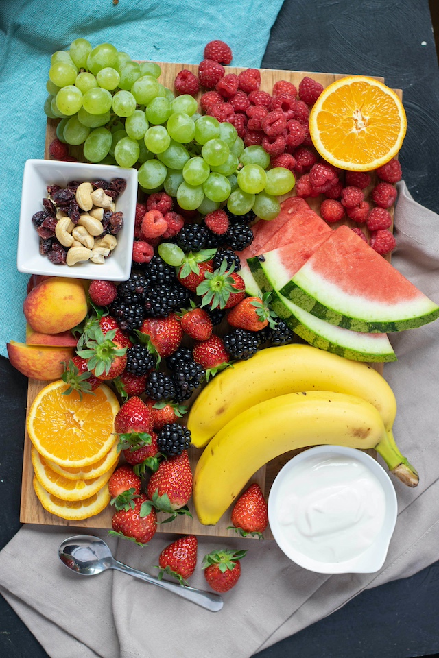 Fresh fruit light breakfast board